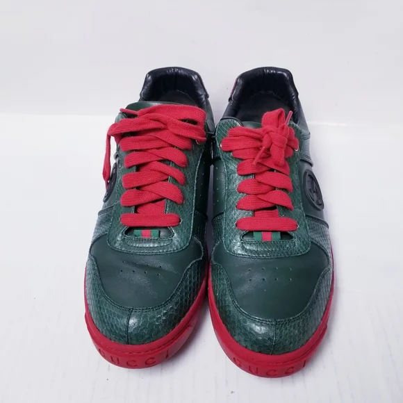 Gucci Men's Green and Red Sneakers